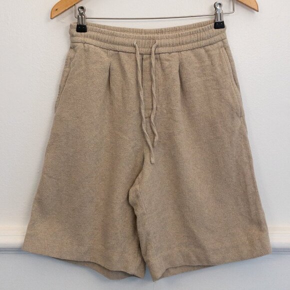 Zara Men's Terry Cloth Lounge Shorts – Beige Tan, Size S - Picture 1 of 3